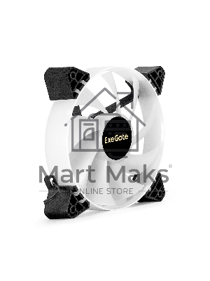 Вентилятор для корпуса ExeGate EX12025H6PYH-PWM.ARGB черный/белый, 120 мм, 1200 об/мин, 33 дБ, 6 pin