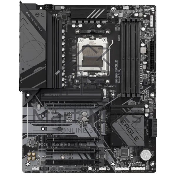 Материнская плата GIGABYTE B650 EAGLE, AM5, AMD B650, 4xDDR5, 4xSATA, 3xM.2, 1xPCI-E 4.0 x16, 1xHDMI, 1xDP, 2xUSB-C 3.2 Gen 1, 2xUSB-A 3.2 Gen 2, 6xUSB-A 2.0, 1x 1Gb LAN, 3x3.5 мм, 7.1, ATX