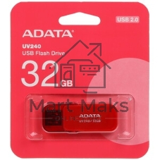 Флешка USB ADATA UV240 (AUV240-32G-RRD), 32Gb, USB 2.0, R/W 15/5, красный