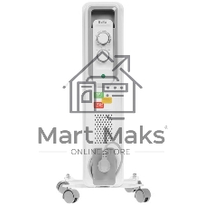 Обогреватель масляный Ballu CUBE BOH/CB-05W (5 секций), белый, 1000 Вт, 15 м2, механический термостат