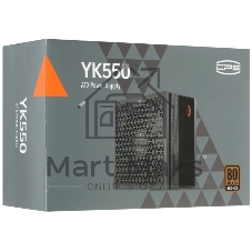 Блок питания PCCooler YK550, 550Вт, 80+ Bronze, 135мм, немодульный, черный