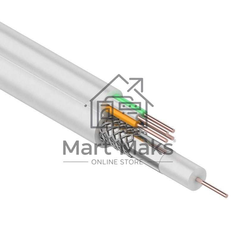 Кабель ККСВ-В+4х0,5 мм (бухта 100 м) белый Rexant