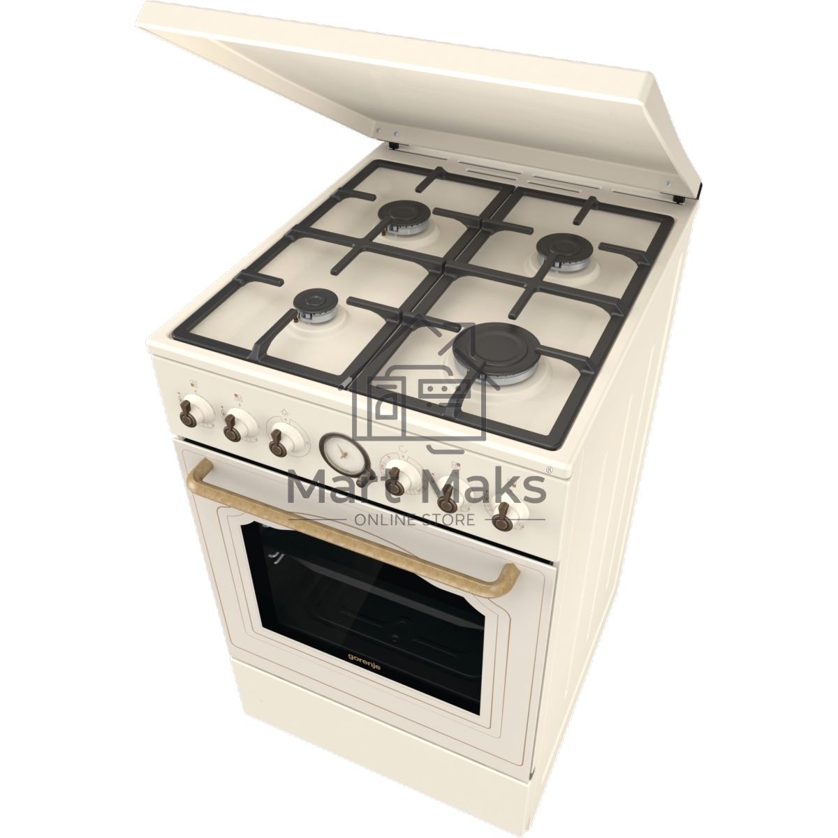 Плита газовая Gorenje GGI5BCLI бежевый, конфорок 4 газовых, духовка 67 л, 50 см x 85 см x 59.4 см