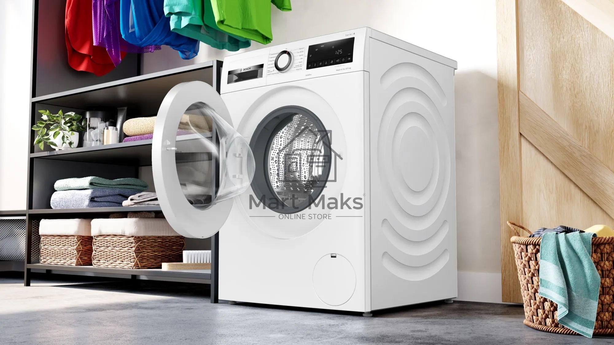 Стирально-сушильная машина Bosch WNA144VLSN белый, загр.фронтальная, макс.: 9 кг, 1400 об/мин, класс: Е