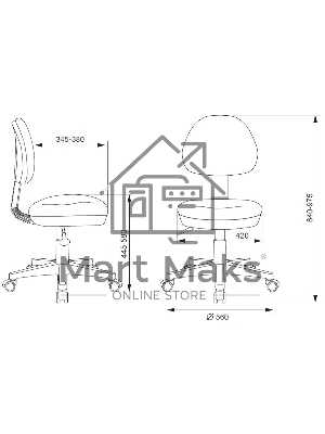 Кресло детское БЮРОКРАТ KD-3, на колесиках, ткань, оранжевый kd-3/wh/tw-96-1