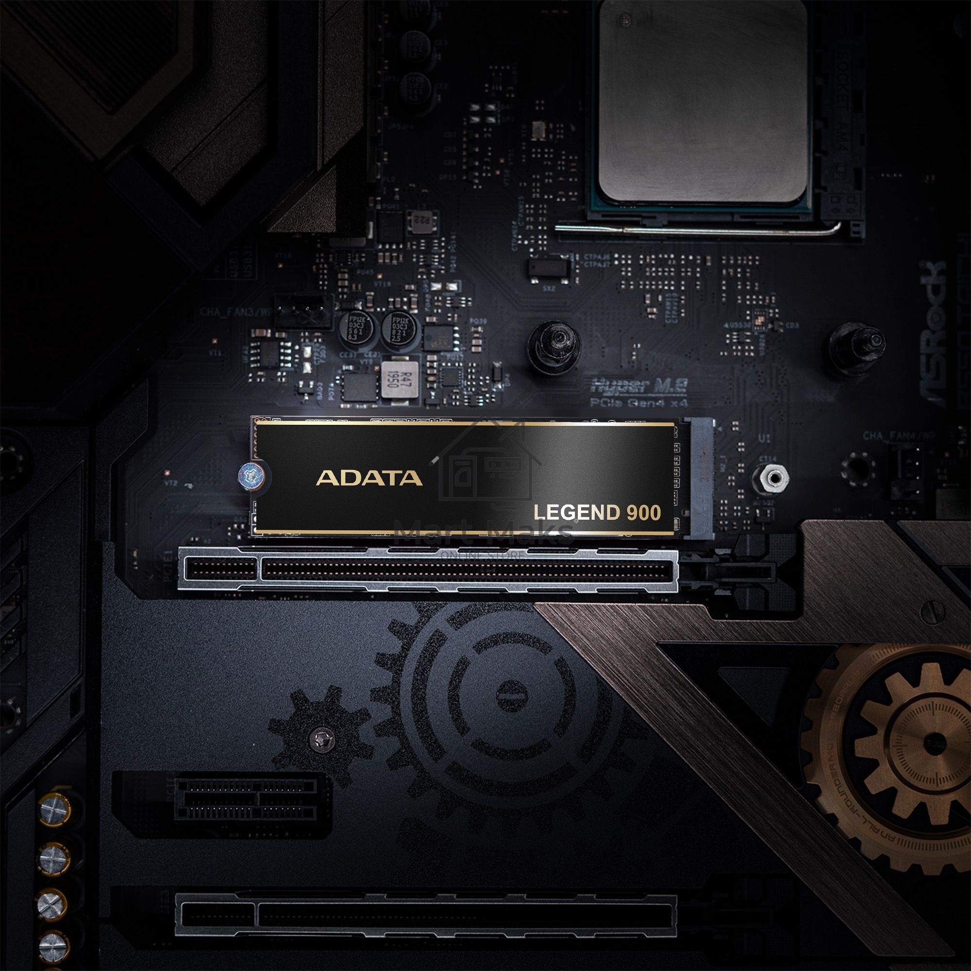 Накопитель SSD ADATA LEGEND 900, 512Gb, PCIe 4.0 x4, M.2 2280, NVMe, R/W 6200/2300, с радиатором