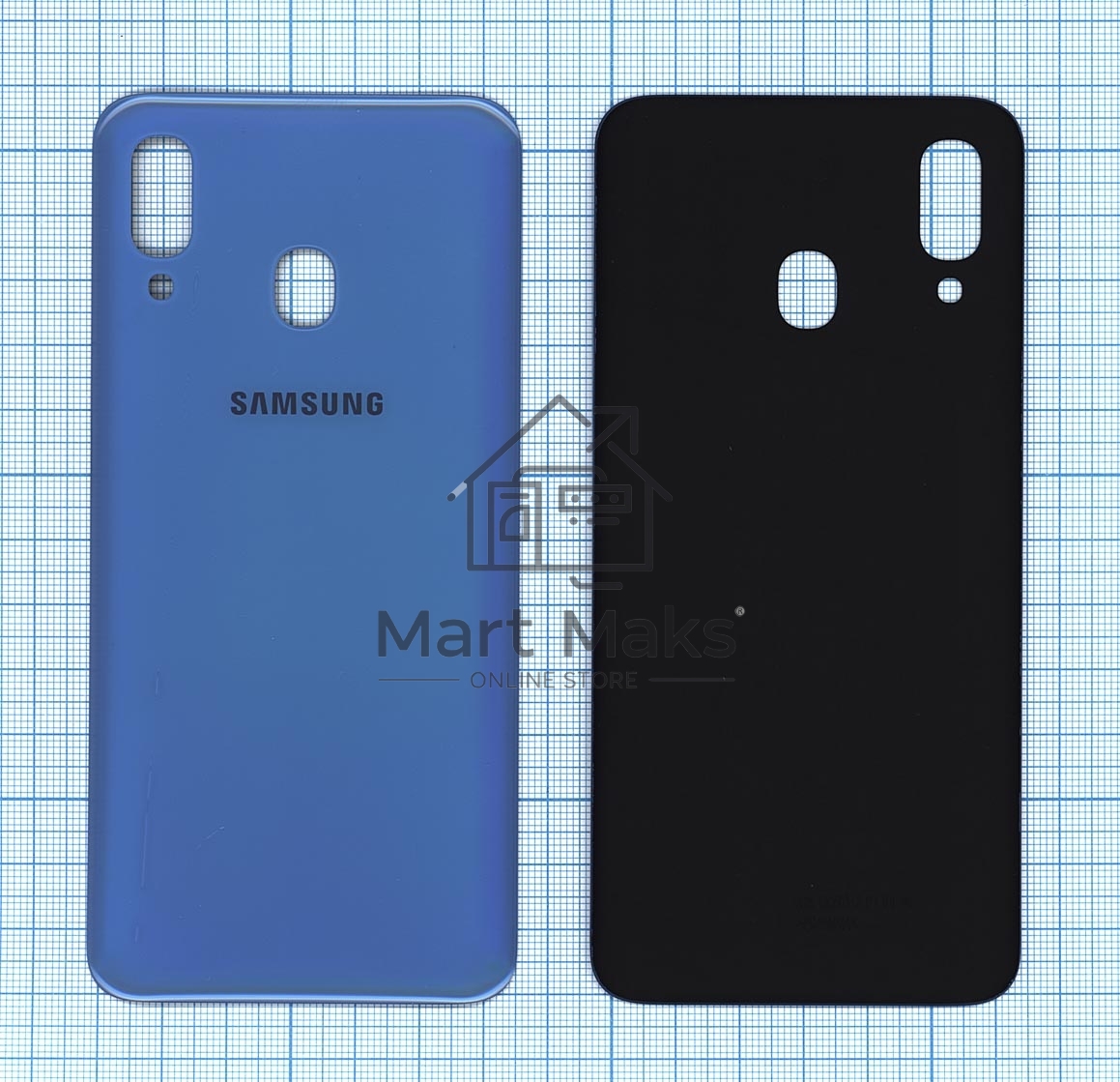 Задняя крышка для Samsung A405F Galaxy A40 (2019) голубая