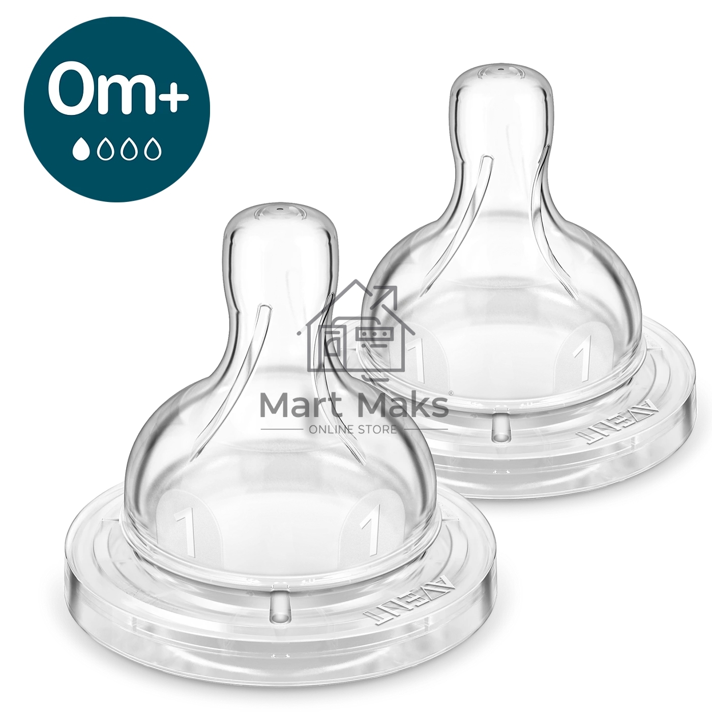 Соска для бутылочки Philips Anti-colic 0+ мес., 2 шт.