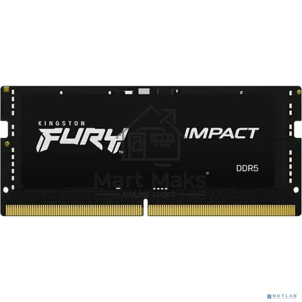 Оперативная память Kingston Fury Impact, DDR5, 8GB (1x8GB), 4800MHz, CL38 SO-DIMM
