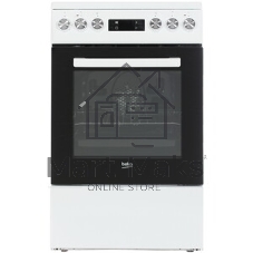 Плита электрическая Beko FSM57300GW белый, конфорок 4 электрических, духовка 55 л, 50 см x 85 см x 60 см