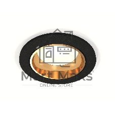 Комплект встраиваемого светильника Ambrella light XC6513004 SBK/PYG черный песок/золото желтое полированное MR16 GU5.3 (C6513, N6113)
