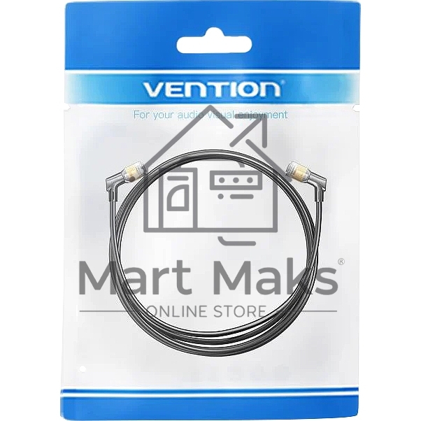 Патч-корд Vention прямой STP cat.8, RJ45 угол 360 - 2м. Черный