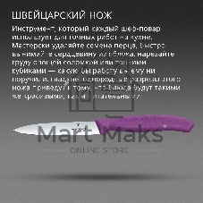 Нож кухонный Victorinox Swiss Classic (6.7705.C1) для овощей лезв. 100 мм прямая заточка пурпурный