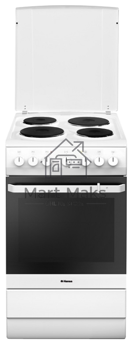 Плита электрическая Hansa FCEW54120 белый, конфорок 4 шт, духовка 62 л, 50 см x 85 см x 60 см