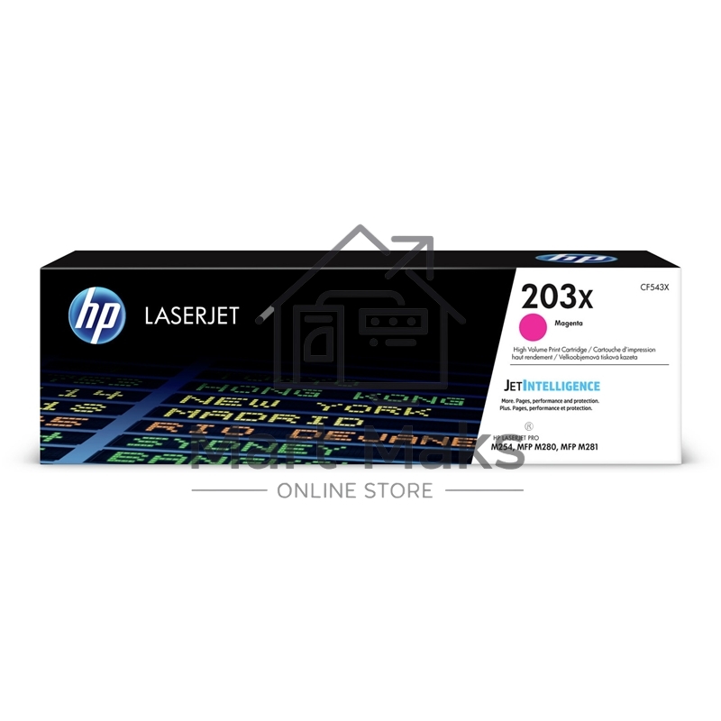 Картридж лазерный HP CF543X (HP 203X) пурпурный для HP LaserJet M254/M280/M281 2500 страниц.