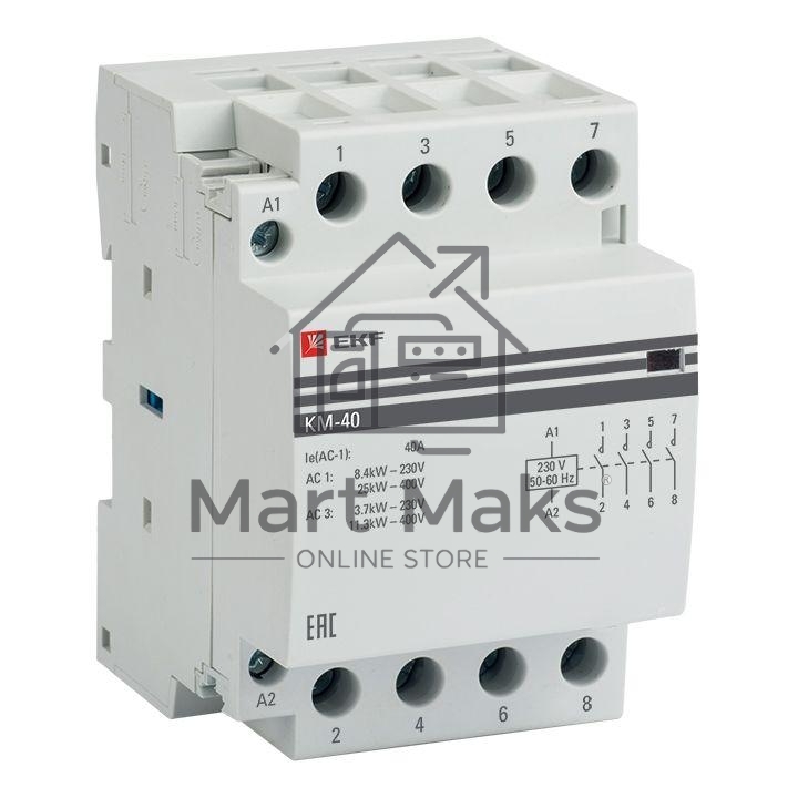 Контактор модульный EKF km-3-40-40 КМ 40А 4NO (3 мод.) PROxima