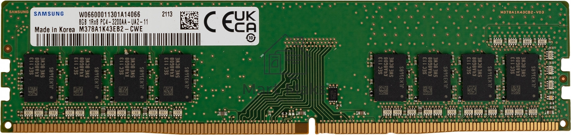 Оперативная память Samsung, DDR4, 8GB (1x8GB), 3200MHz, CL21, DIMM, OEM