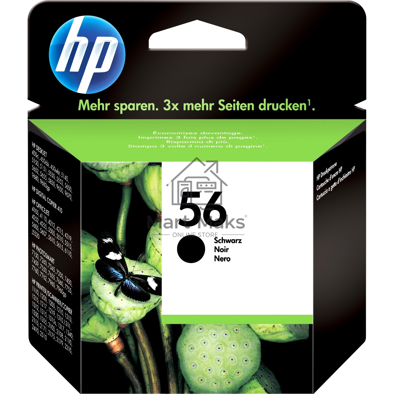 Картридж струйный HP №56 C6656AE черный для HP PCS 2100/DJ 5550/450/PS 7150/7350/7550 (520стр.)
