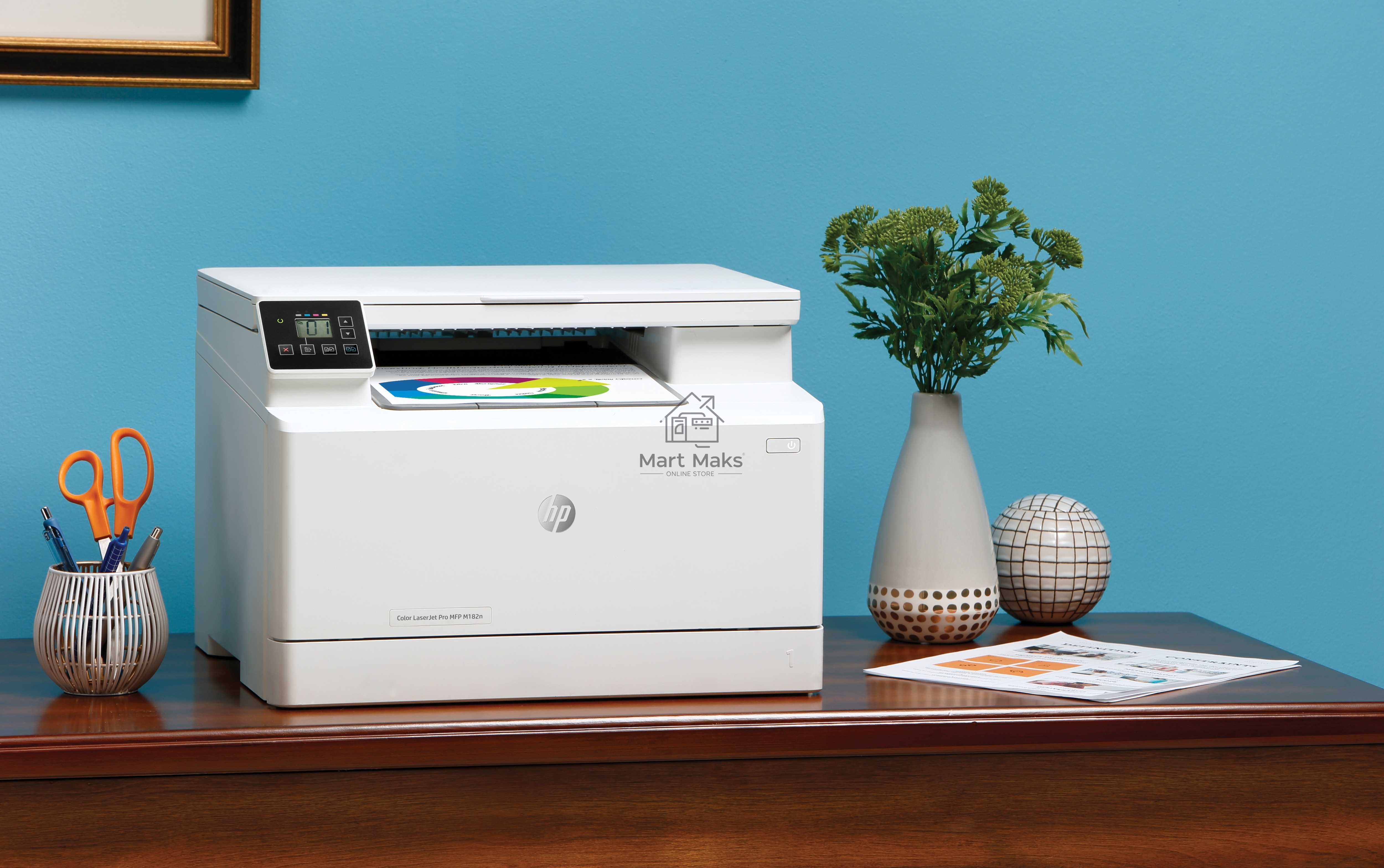 МФУ лазерный HP Color LaserJet Pro MFP M182n (7KW54A), A4, цветной, печ. до 16 стр/мин., 600 x 600 dpi (печать) 1200x1200dpi (скан.), USB, RJ-45, Air Print, Mopria