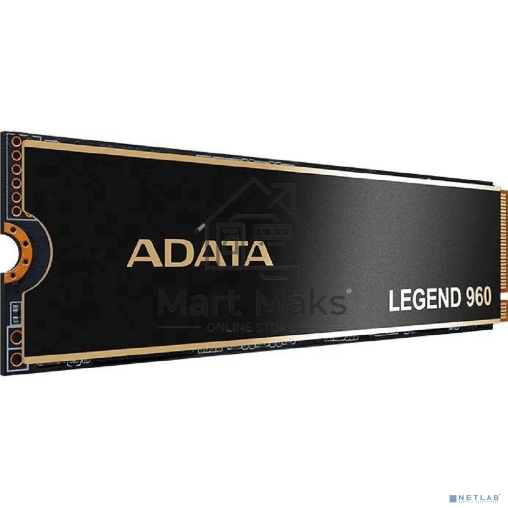 Накопитель SSD ADATA LEGEND 960, 2Tb, PCIe 4.0 x4, M.2 2280, NVMe, R/W 7400/6800, с радиатором