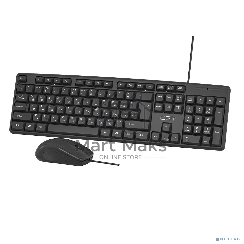 Комплект клавиатура + мышь CBR KB SET 709, USB. Клавиатура: 104 кл., офисн., 1,5 м. Мышь: 1000 dpi, 3 кн., 1,5 м