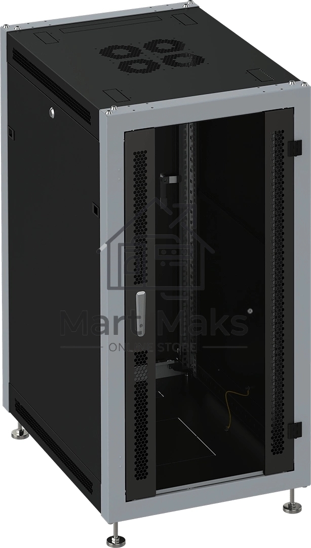 Шкаф серверный Sysmatrix SL 6822.912 напольный 22U 600x800мм пер.дв.стекл задн.дв.перфор. 800кг черный 650мм 59кг 1100мм IP20 металл