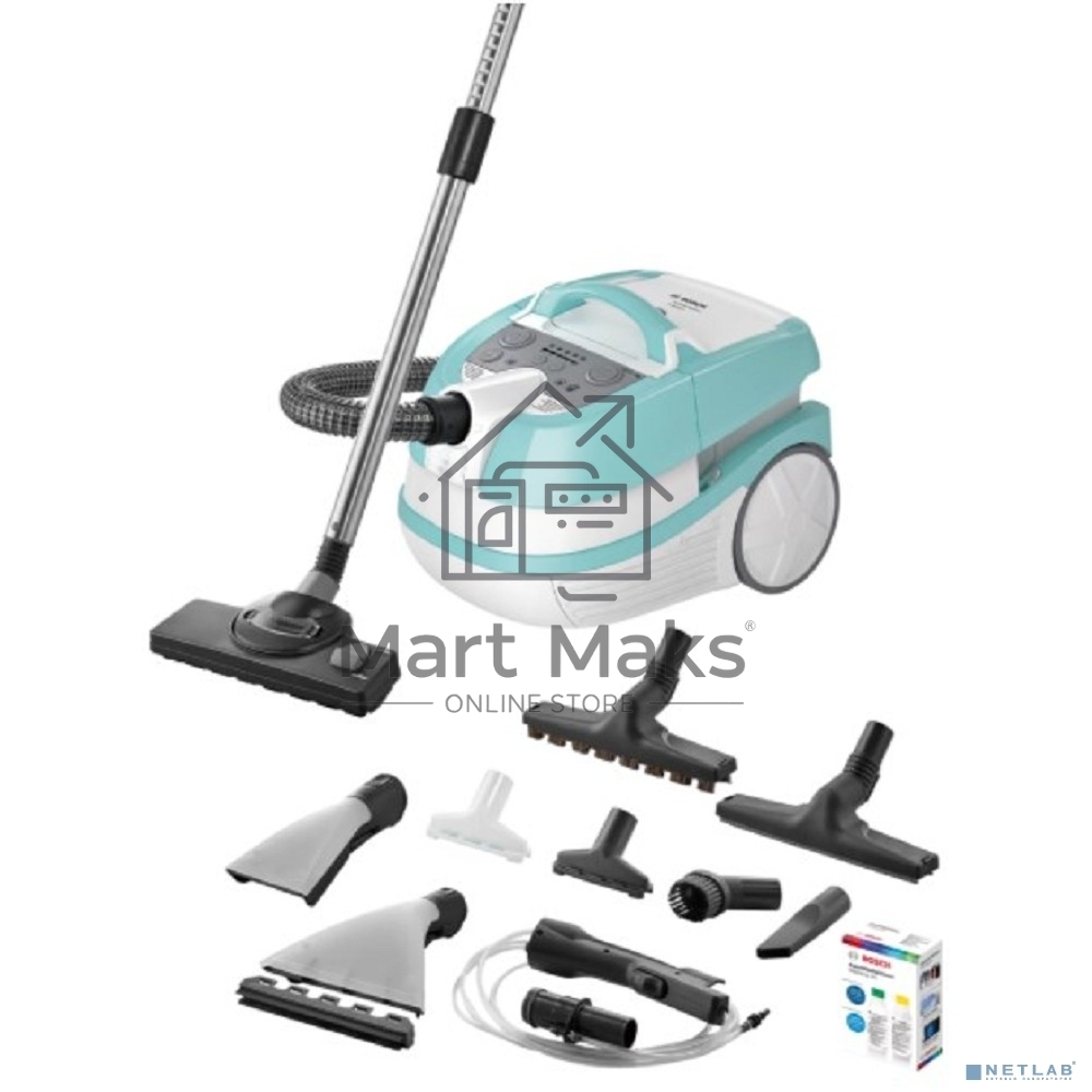 Пылесос Bosch BWD420HYG голубой, 2000 Вт, уборка сухая/влажная, пылесборник контейнер 4 л