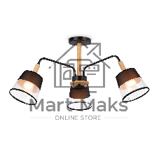 Светильник Ambrella light TR4740/3 BK/LW черный/светлое дерево E27/3 max 40W D760*350