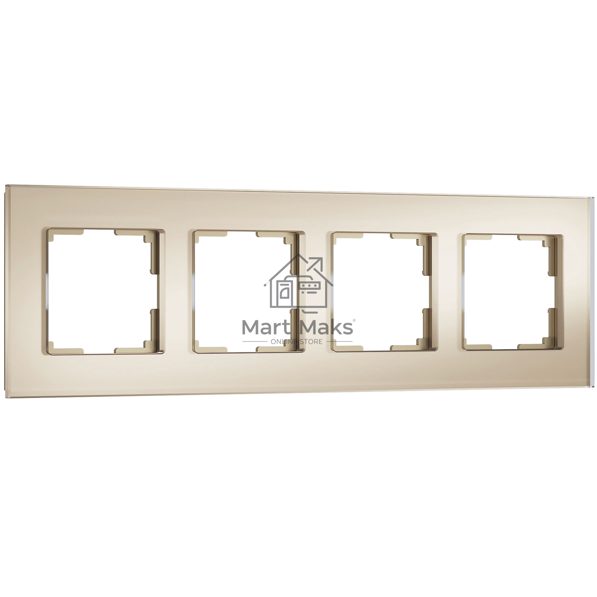 Рамка на 4 поста Senso (шампань, стекло soft-touch) W0043111