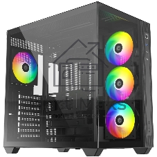 Корпус Case ID-Cooling VIEW 510 ARGB Black ATX/win TG/4 fans/Gen2 Type C/CPU 162mm/GPU 407mm/ no PSU