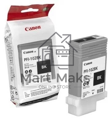 Картридж струйный Canon PFI-102Bk (0895B001) черный (130 мл.) для Canon iPF605, iPF610, iPF650, iPF655, iPF710, iPF750, iPF755, LP17, iPF510