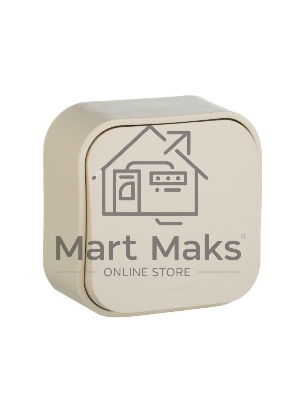 Выключатель 10A 1-клав., сл. кость Quteo