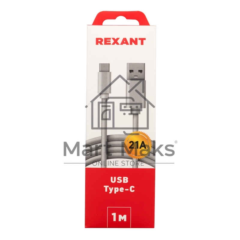 Кабель USB-Type-C/2A/PVC/white/1m/Rexant
