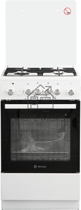 Плита комбинированная De Luxe 5040.41ГЭ (КР) ЧР белый, конфорок 4 шт, духовка 46 л, 50 см x 85 см x 50 см