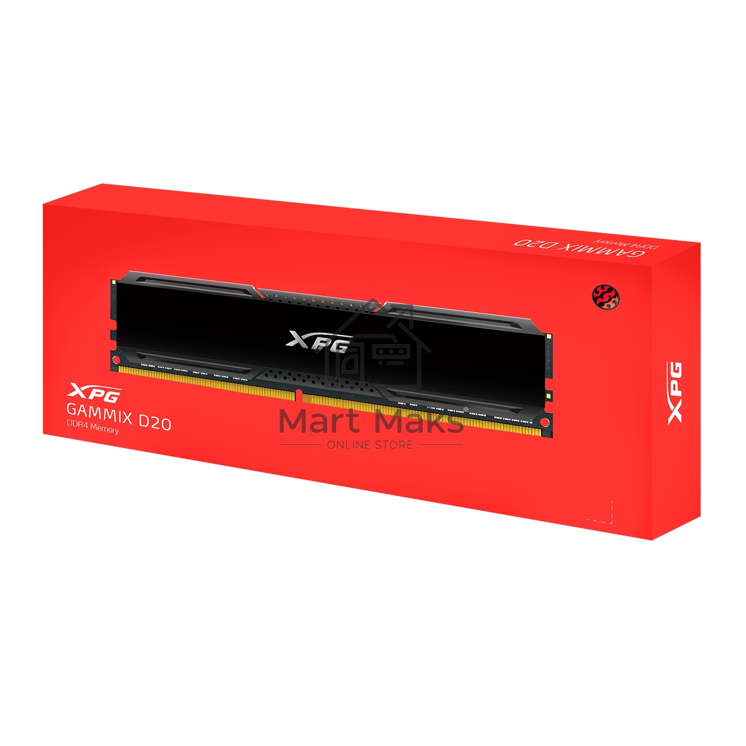 Оперативная память ADATA XPG Gammix D20, DDR4, 8GB (1x8GB), 3200MHz, CL16, UDIMM, с радиатором, черный