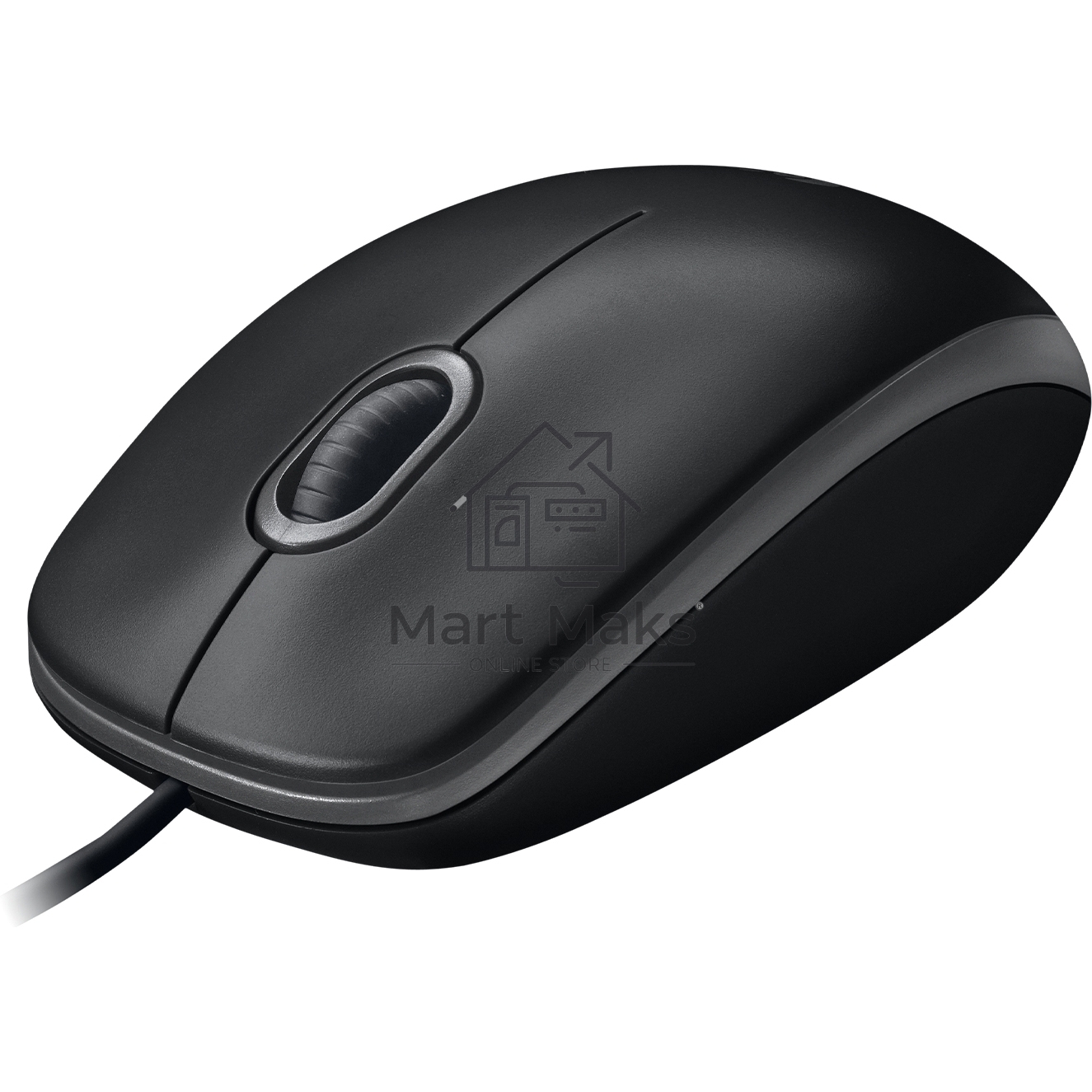 Мышь проводная Logitech B100 черный, 1000 dpi, USB, кнопки - 3
