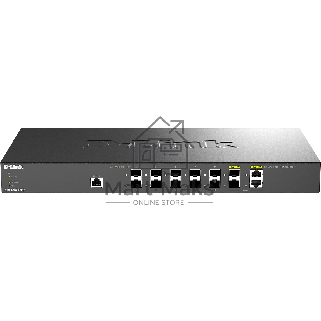 Настраиваемый L2+ коммутатор D-Link DXS-1210-12SC/B1A PROJ с 10 портами 10GBase-X SFP+ и 2 комбо?портами 10GBase-T/SFP+
