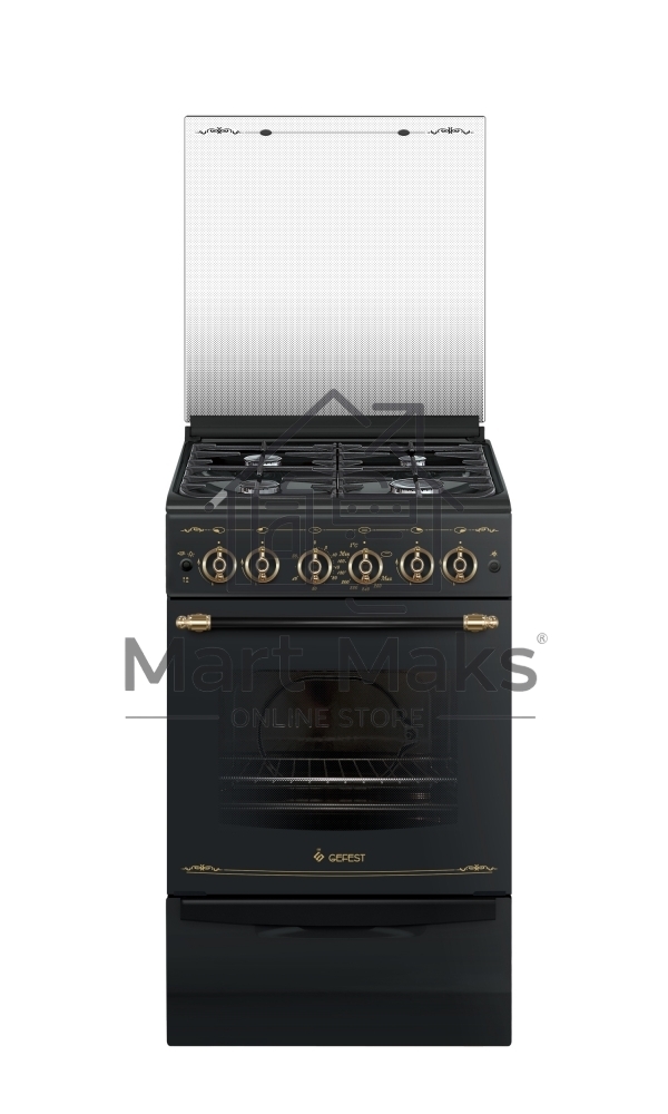 Плита газовая Gefest ПГ 5100-02 0183 черный, конфорок 4 шт, духовка 52 л, 50 см x 85 см x 58.5 см