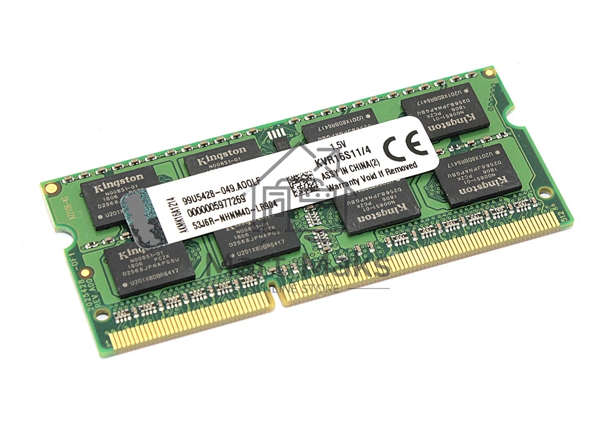 Оперативная память Kingston ValueRAM, DDR3, 4GB (1x4GB), 1600MHz, CL11, SO-DIMM