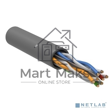 Кабель связи витая пара U/UTP, кат.6 4x2х23AWG solid, LSZH, 305м, серый Кабель связи витая пара U/UTP, кат.6 4x2х23AWG solid, LSZH, 305м, серый