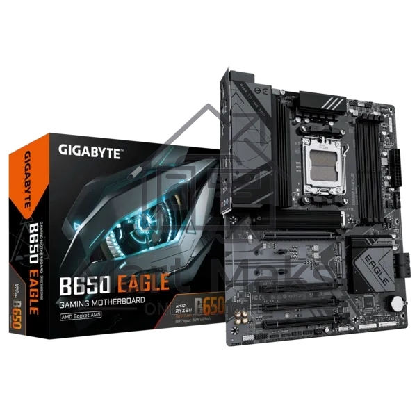 Материнская плата GIGABYTE B650 EAGLE, AM5, AMD B650, 4xDDR5, 4xSATA, 3xM.2, 1xPCI-E 4.0 x16, 1xHDMI, 1xDP, 2xUSB-C 3.2 Gen 1, 2xUSB-A 3.2 Gen 2, 6xUSB-A 2.0, 1x 1Gb LAN, 3x3.5 мм, 7.1, ATX