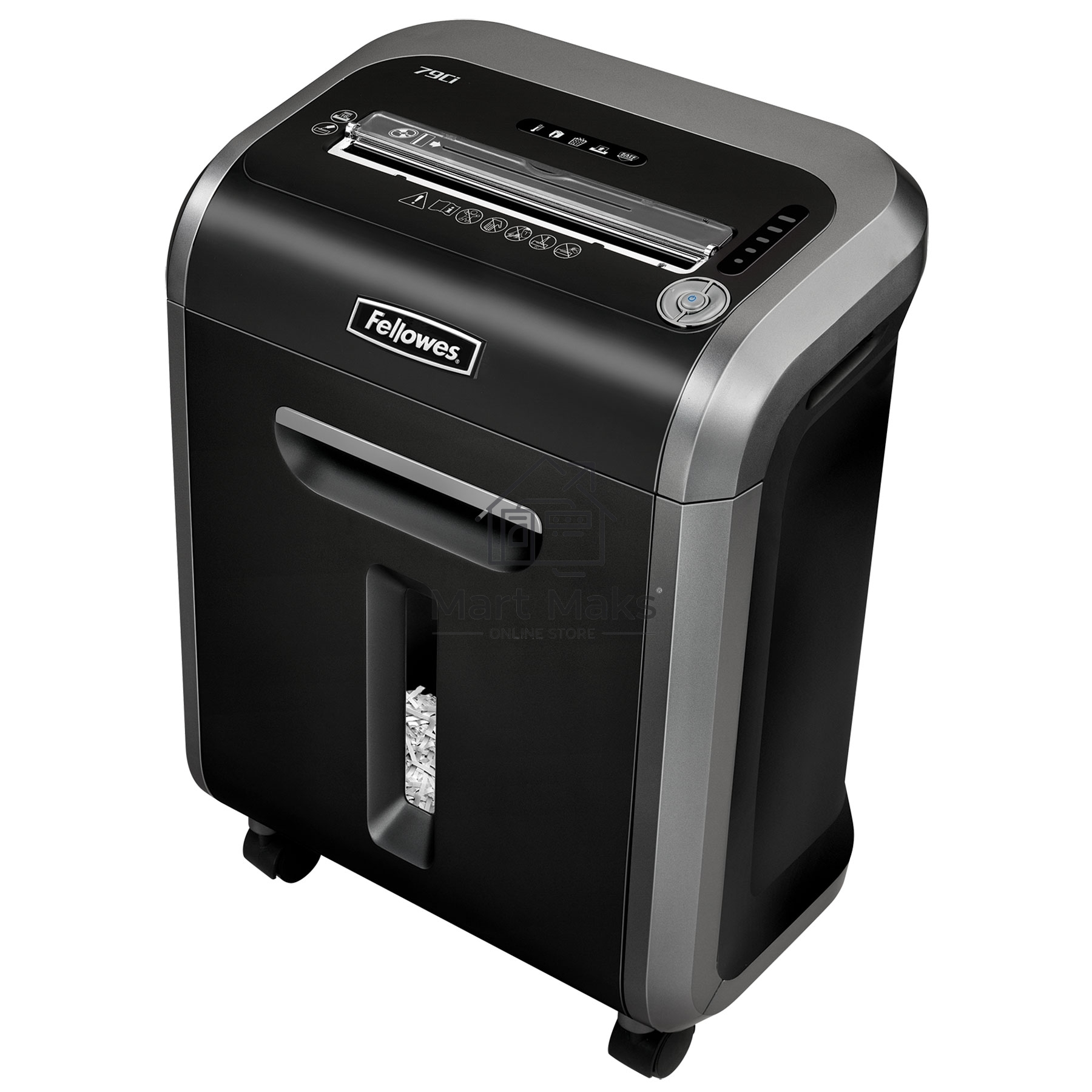 Шредер Fellowes 79Ci. (14 листов), 23 литра, 3,9х38 мм (класс 3), 100%Jam Proof, уничтожает: скобы/скрепки/карты/CD