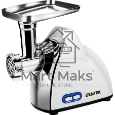 Мясорубка электрическая Centek CT-1603 белый, 2000 Вт, 2.0 кг/мин, реверс, защита от перегрузки, насадки - 4
