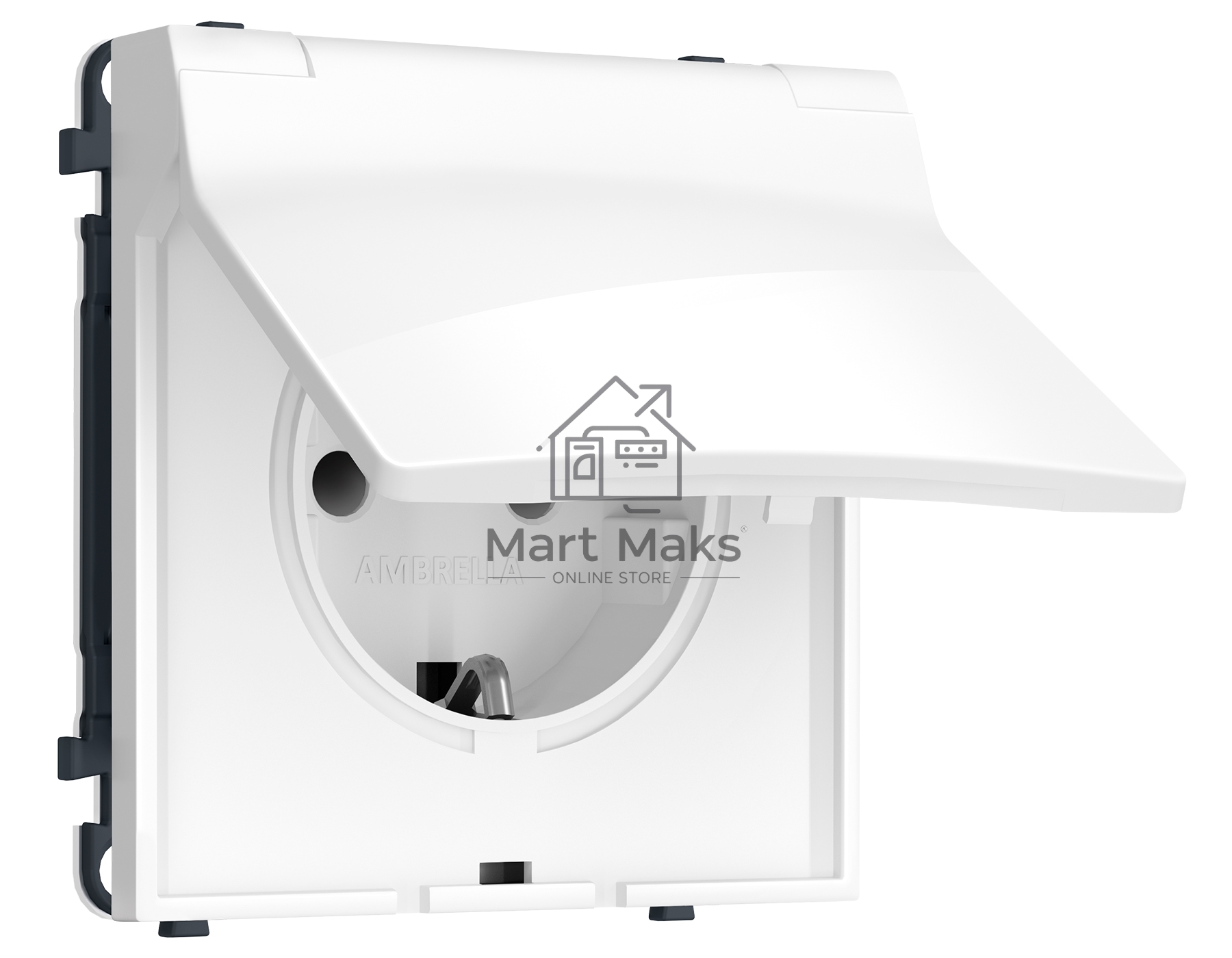 MS108010 Комплект механизма электрической розетки SIGMA Белый глянец 50Hz 2P+E с/з с/ш и крышкой IP44 16A-250V QUANT PRO (SP1080, PR141)