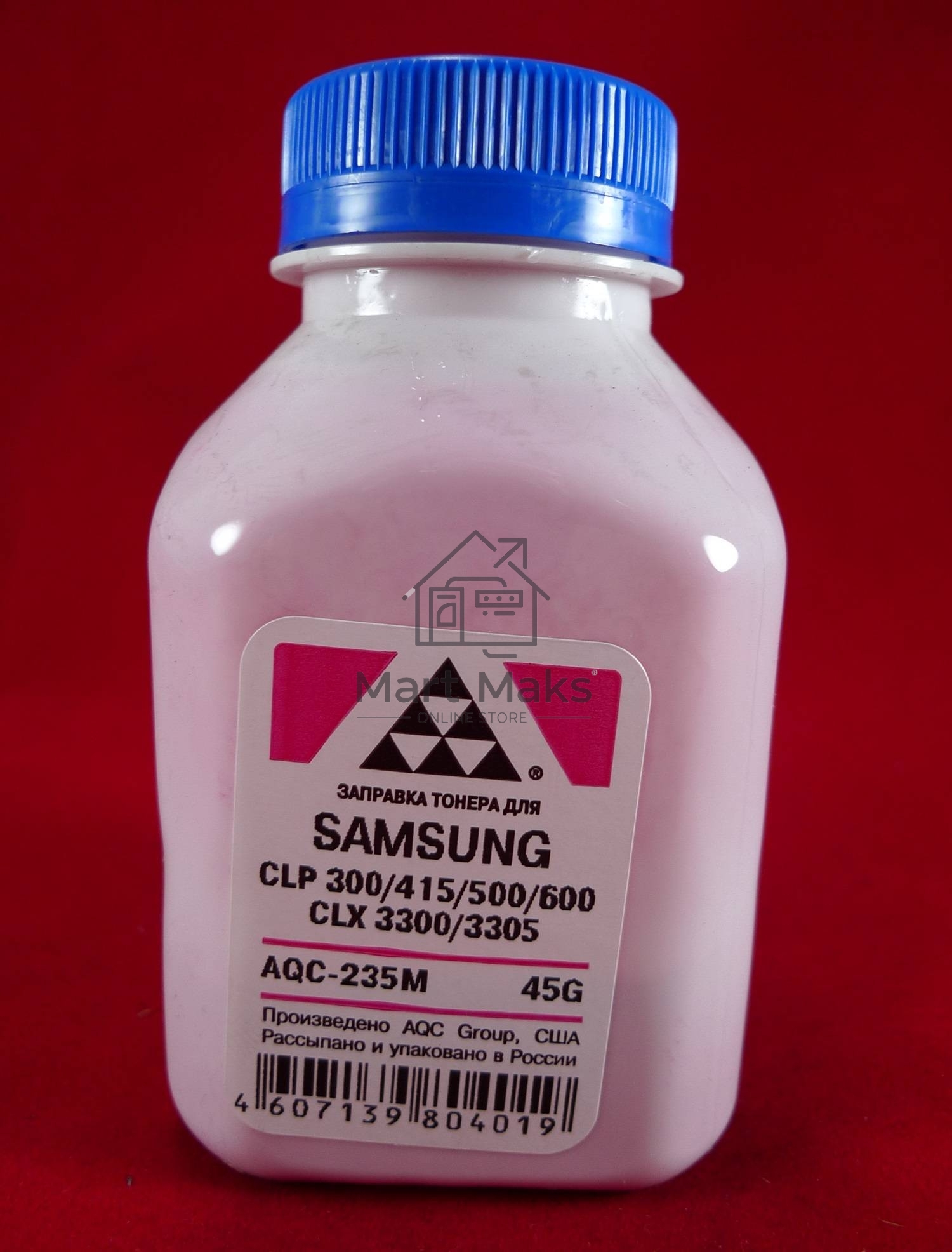 Тонер SAMSUNG CLP 300/315/320/325/360/415/500/510/600/610/660/CLX3300/3305 Magenta, (фл.45г.) AQC фас. Россия