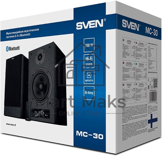 Колонки SVEN АС MC-30, черный (200 Вт, Bluetooth, пульт, Optical)