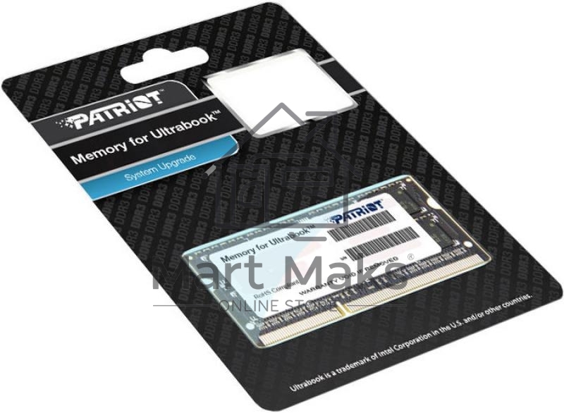 Оперативная память Patriot, DDR3L, 8GB (1x8 GB), 1600 MHz, CL11, SO-DIMM
