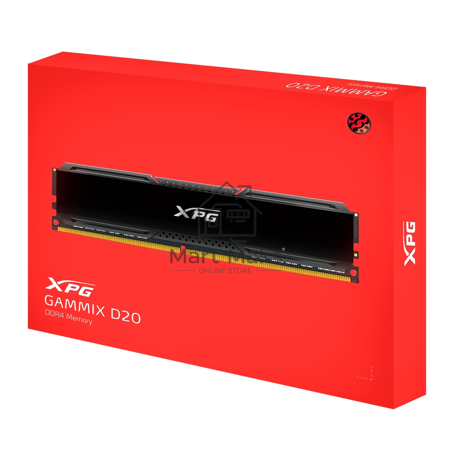 Оперативная память ADATA XPG Gammix D20, DDR4, 8GB (1x8GB), 3200MHz, CL16, UDIMM, с радиатором, черный