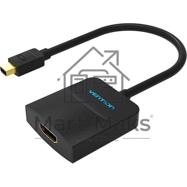 Адаптер-переходник Vention mini DisplayPort 20M > HDMI F черный (HBCBB)