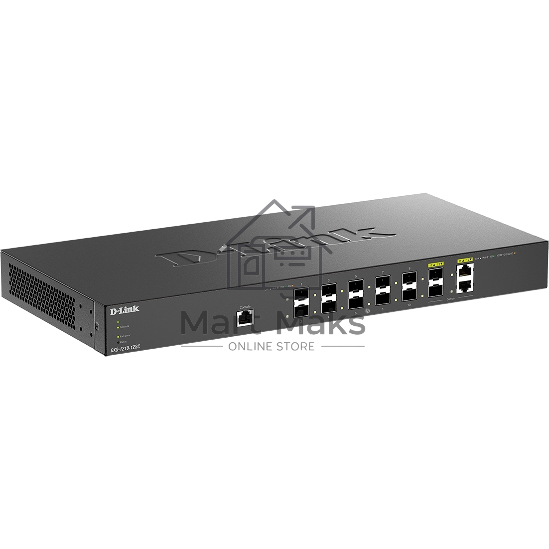 Настраиваемый L2+ коммутатор D-Link DXS-1210-12SC/B1A PROJ с 10 портами 10GBase-X SFP+ и 2 комбо?портами 10GBase-T/SFP+